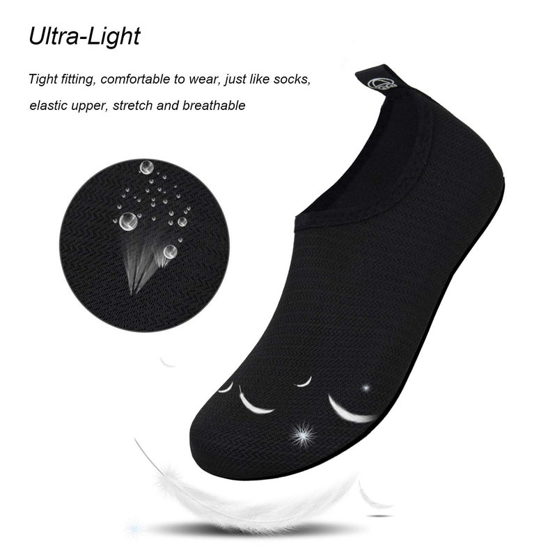 WateLves Water Shoes for Womens Mens Barefoot Quick-Dry Aqua Socks for Beach Swim Surf Yoga Exercise Camping Must Haves (N.Black, 38/39) - Image 3